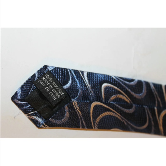 Pierre Cardin Men Neck Tie Wavy Asymmetrical 100% Silk Classic Wide - Picture 9 of 9